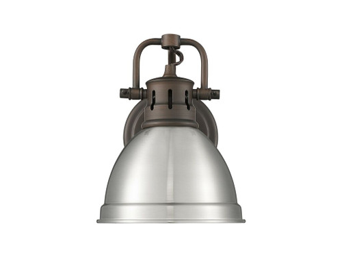 Duncan 1-Light Bath Vanity in Rubbed Bronze with Pewter (3602-BA1 RBZ-PW)