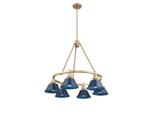 Orwell 6-Light Chandelier in Brushed Champagne Bronze with Matte Navy (3306-6 BCB-NVY)