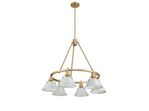 Orwell 6-Light Chandelier in Brushed Champagne Bronze with Dusky Blue (3306-6 BCB-DB)