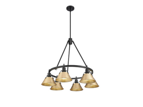 Orwell 6-Light Chandelier in Matte Black with Brushed Champagne Bronze (3306-6 BLK-BCB)