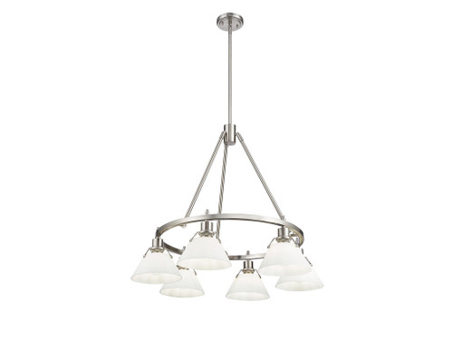 Orwell 6-Light Chandelier in Pewter with Opal Glass (3306-6 PW-OP)