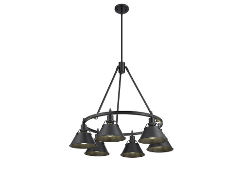 Orwell 6-Light Chandelier in Matte Black (3306-6 BLK-BLK)