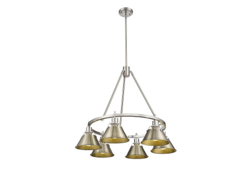 Orwell 6-Light Chandelier in Pewter with Aged Brass (3306-6 PW-AB)