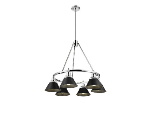 Orwell 6-Light Chandelier in Chrome with Matte Black (3306-6 CH-BLK)