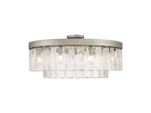 Ciara 9-Light Semi-Flush In Peruvian Silver (1768-9SF PS-HWG)