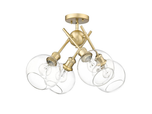Axel BCB Semi-Flush in Brushed Champagne Bronze with Clear Glass Shade (1945-SF BCB-GLOBE-CLR)