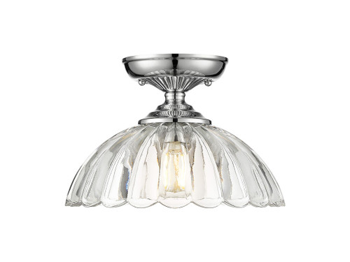 Audra 1-Light Semi-flush In Pewter (6952-SF CH-CLR)