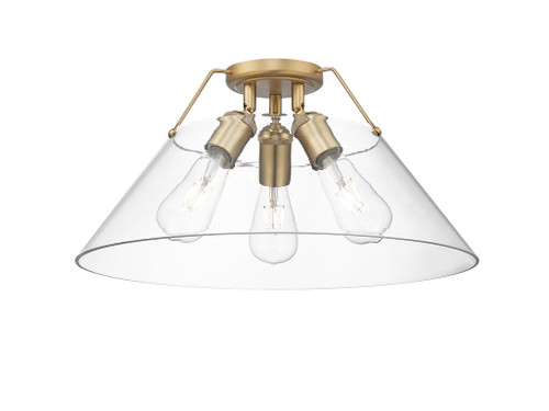 Orwell 3-Light Flush Mount in Brushed Champagne Bronze with Clear Glass (3306-3FM BCB-CLR)