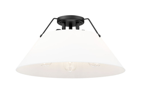 Orwell 3-Light Flush Mount in Matte Black with Opal Glass (3306-3FM BLK-OP)