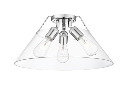 Orwell 3-Light Flush Mount in Chrome with Clear Glass (3306-3FM CH-CLR)