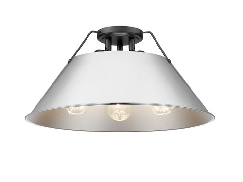 Orwell 3-Light Flush Mount in Matte Black with Chrome (3306-3FM BLK-CH)