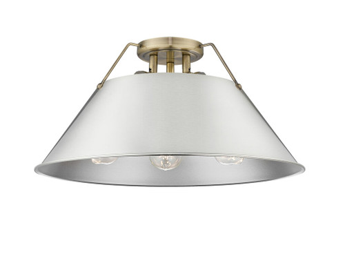 Orwell 3-Light Flush Mount in Aged Brass with Pewter (3306-3FM AB-PW)