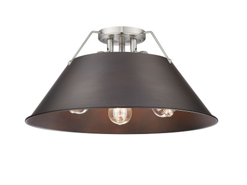Orwell 3-Light Flush Mount in Pewter with Rubbed Bronze (3306-3FM PW-RBZ)
