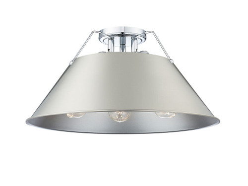 Orwell 3-Light Flush Mount in Chrome with Pewter (3306-3FM CH-PW)