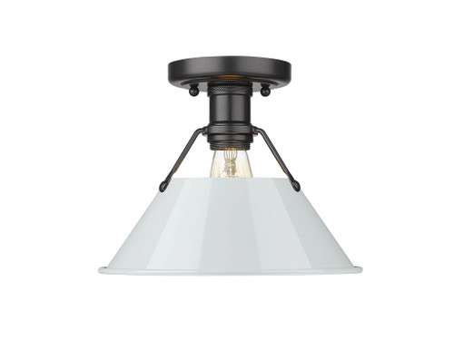 Orwell 1-Light Flush Mount in Matte Black with Dusky Blue (3306-FM BLK-DB)