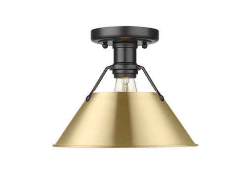 Orwell 1-Light Flush Mount in Matte Black with Brushed Champagne Bronze (3306-FM BLK-BCB)