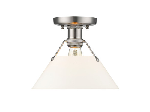 Orwell 1-Light Flush Mount in Pewter with Opal Glass (3306-FM PW-OP)