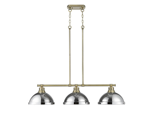 Duncan 1-Light Pendant with Chain in Chrome with Matte Navy (3602-3LP AB-CH)