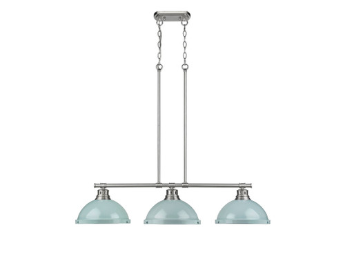 Duncan Small Pendant with Rod in Rubbed Bronze with Aged Brass (3602-3LP PW-SF)