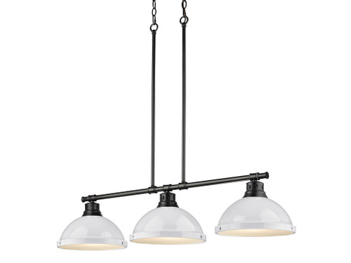 Duncan Small Pendant with Chain in Pewter with Clear Glass (3602-3LP BLK-WH)