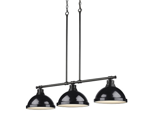 Duncan 1-Light Pendant with Chain in Rubbed Bronze with Pewter (3602-3LP BLK-BK)