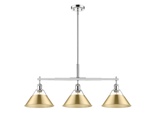 Orwell 3-Light Linear Pendant in Chrome with Brushed Champagne Bronze (3306-LP CH-BCB)