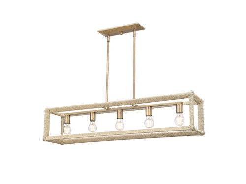 Kimber 5-Light Linear Pendant In Modern Brass (2075-LP MBS-LNR)