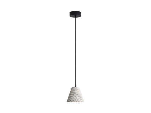 Clarus 8" LED Pendant in White Sandstone Cement (2419-8 WCT)