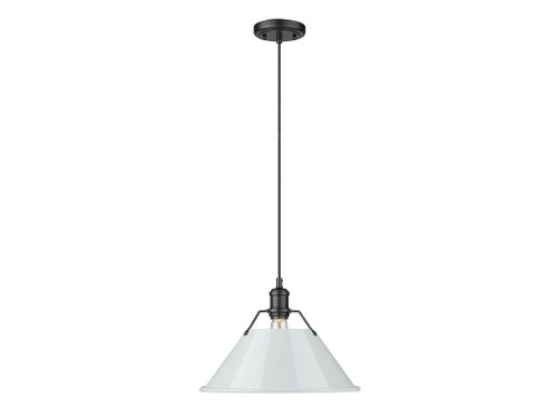 Orwell 14" Wide Large Pendant in Matte Black with Dusky Blue (3306-L BLK-DB)