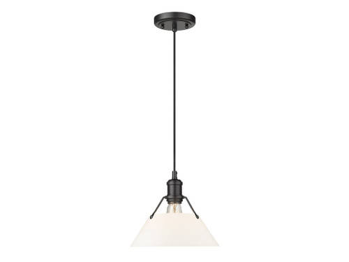 Orwell 10" Wide Medium Pendant in Matte Black with Opal Glass (3306-M BLK-OP)