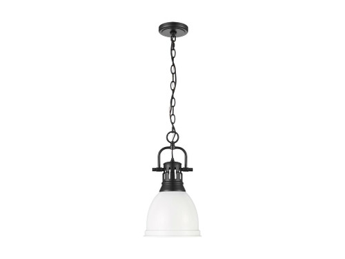 Duncan Small Pendant with Chain in Matte Black with Matte White (3602-S BLK-WHT)