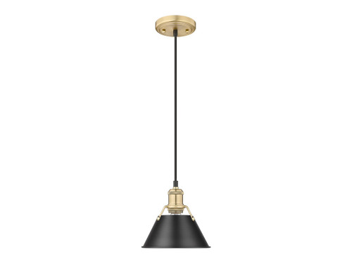 Orwell 7.5" Wide Small Pendant in Brushed Champagne Bronze with Matte Black (3306-S BCB-BLK)