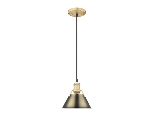 Orwell 7.5" Wide Small Pendant in Brushed Champagne Bronze with Aged Brass (3306-S BCB-AB)