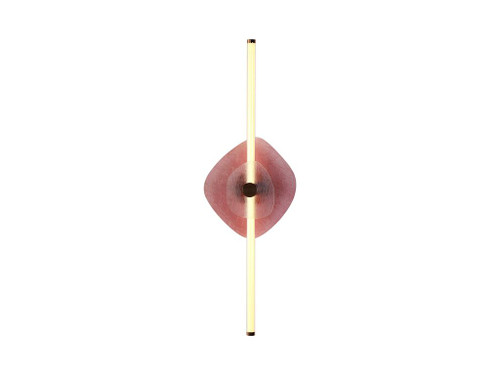 Colorella LED 39" Wall Sconce in Rose Gold with Hammered Purple Shade (3882-39 RG PU-CL)