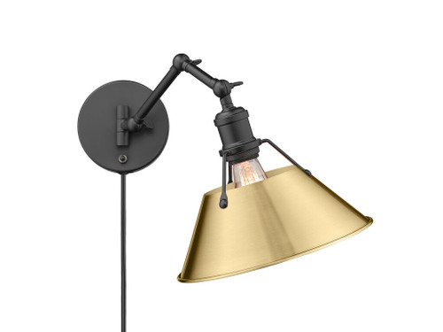 Orwell Articulating Wall Sconce in Matte Black with Brushed Champagne Bronze (3306-A1W BLK-BCB)