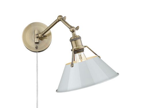 Orwell Articulating Wall Sconce in Aged Brass with Dusky Blue (3306-A1W AB-DB)