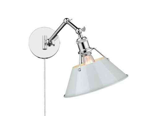 Orwell Articulating Wall Sconce in Chrome with Dusky Blue (3306-A1W CH-DB)