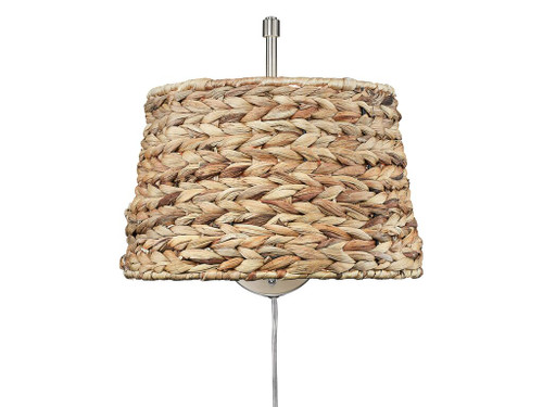 Ryleigh 1-Light Swing Arm in Pewter with Woven Sweet Grass (3694-A1W PW-WSG)