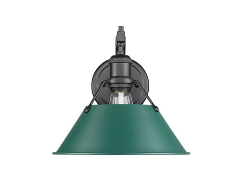 Orwell 1-Light Wall Sconce in Matte Black with Pine Green (3306-1W BLK-GN)