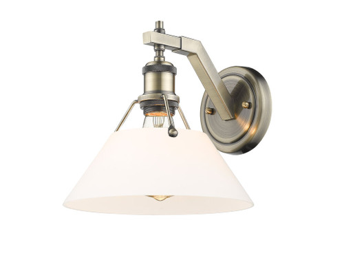 Orwell 1-Light Wall Sconce in Aged Brass with Opal Glass (3306-1W AB-OP)