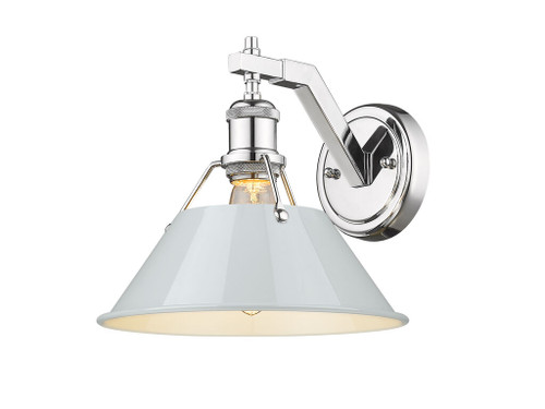 Orwell 1-Light Wall Sconce in Chrome with Dusky Blue (3306-1W CH-DB)