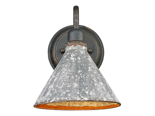 Jasper 1-Light Wall Sconce in Antique Black Iron with Galvanized Steel (0877-1W ABI-GV)