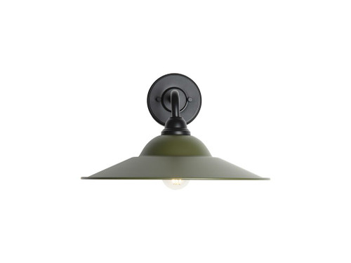Croma 15" Wall Sconce - Outdoor in Matte Black with Matte Pine Shade (5096-OWL15 BLK-MP)