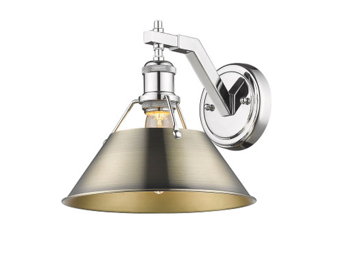 Orwell 1-Light Wall Sconce in Chrome with Aged Brass (3306-1W CH-AB)