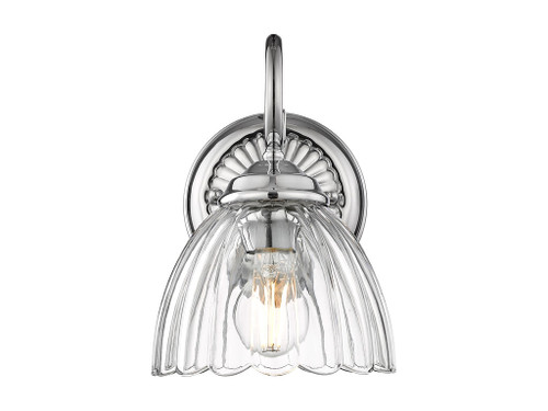Audra 1-Light Wall Sconce in Pewter with Clear Glass (6952-1W CH-CLR)