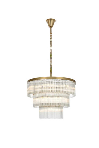 Elegant Furniture and Lighting Harlow 32 Inch Chandelier In Satin Gold (1070G32SG)