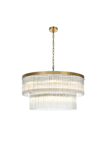 Harlow 32 Inch Chandelier In Satin Gold (1070D32SG)