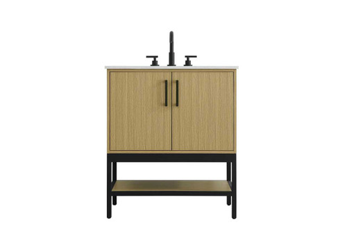 Elegant Furniture and Lighting 30 Inch Single Bathroom Vanity In Honey Brown (VF60730MHB)