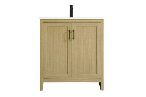 Elegant Furniture and Lighting Finnley 30 Inch Single Bathroom Vanity In Honey Brown (VF25130MHB)
