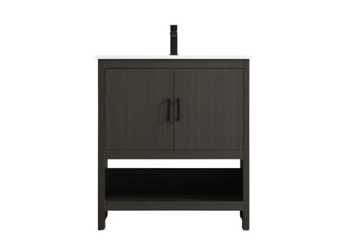 Elegant Furniture and Lighting Ira 30 Inch Single Bathroom Vanity In Mocha Brown (VF25230MMB)